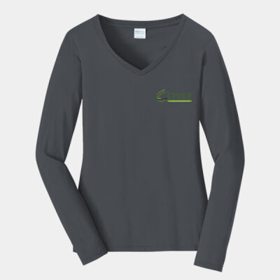 PRINT - Ladies Long Sleeve Fan Favorite V Neck Tee Thumbnail